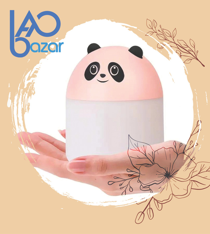 دستگاه بخور سرد مینی طرح پاندا humidifier چراغ دار 250ml